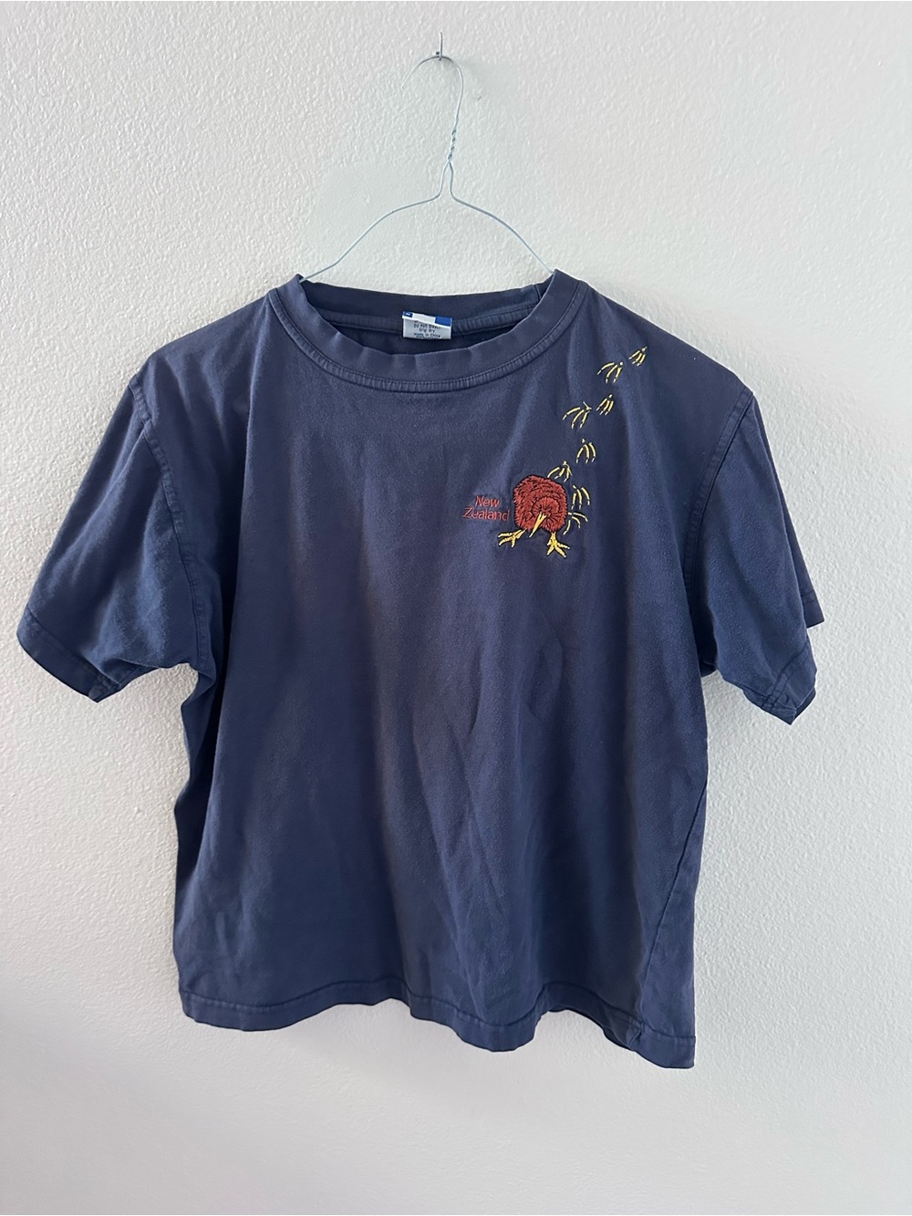 Vintage embroidered New Zealand boxy tee